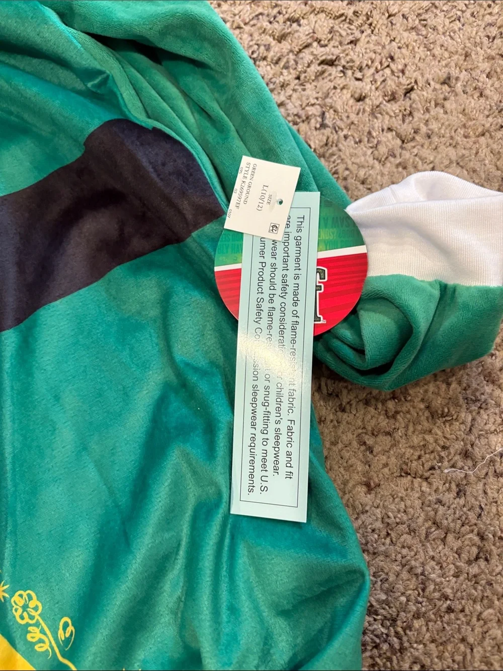 Kids Green Elf pjs  with Hood 10/12